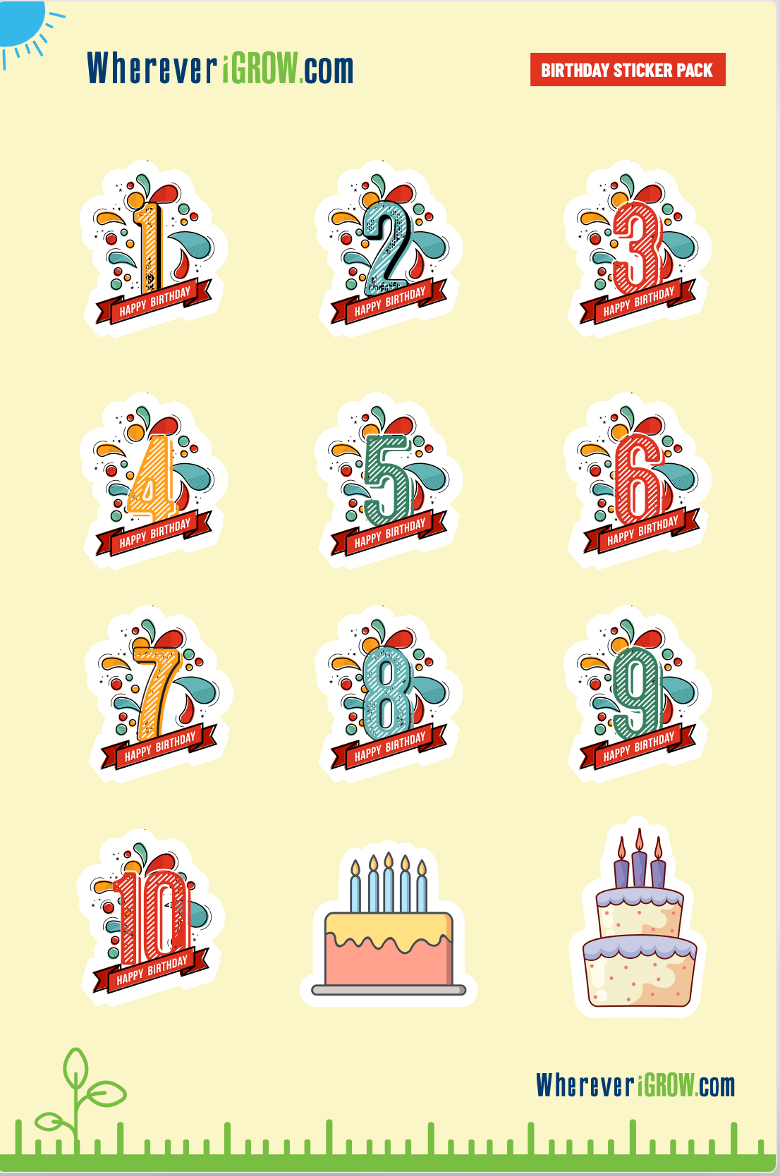 Birthday Sticker Pack